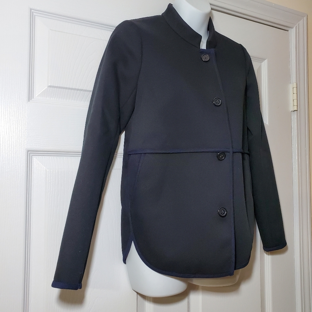 J. Crew Split Hem Blue Tipped Twill Modern Jacket… - image 7